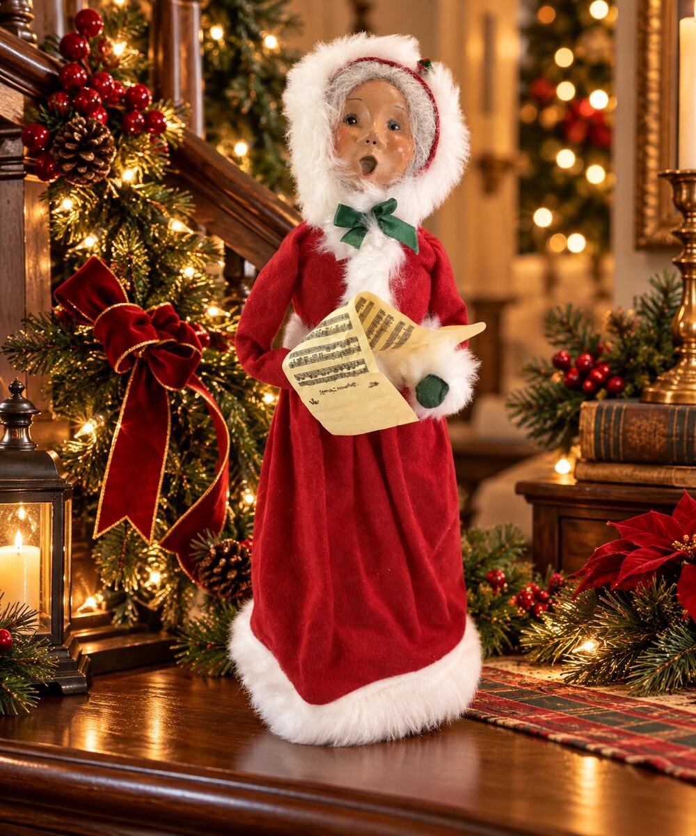 Byers Choice 2009 Velvet Mrs Claus Caroler 13” Sheet Music Christmas Retired